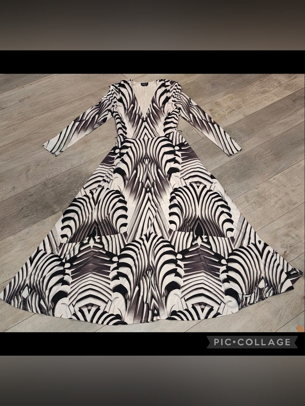 🦓2000's BEBE Optical Illusion Zebra Maxi Dress ✨ Irina Shayk Campaign🦓